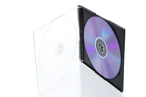 Open cd box with disc Stock Photos