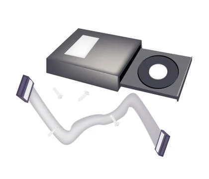 Open CD-ROM Disk Drive for Desktop Computer Stock Illustration