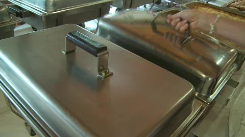 Open Chafing Dishes Stock Footage 492194