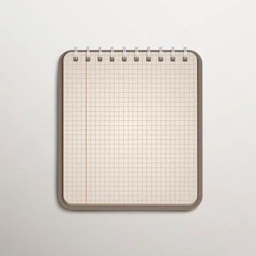 Open checked brown notebook over white Stock Illustration