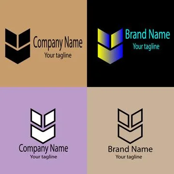 Open Chevron Stack logo design Stock Illustration