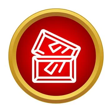 Open chocolate box with outline icon design Stock Illustration