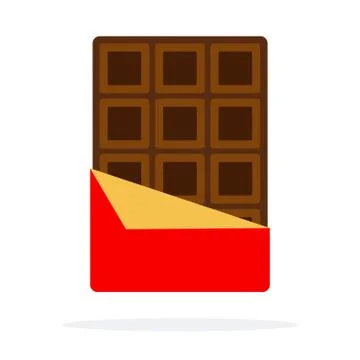 Open chocolate with wrapping paper vector flat isolated Stock Illustration