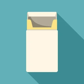 Open cigarette box icon featuring flat design Illustrazione stock