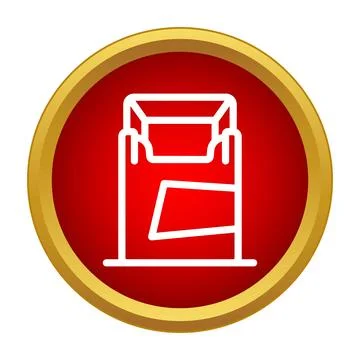 Open cigarette pack icon on red background Stock Illustration