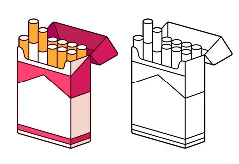 Open cigarette pack Stock Illustration