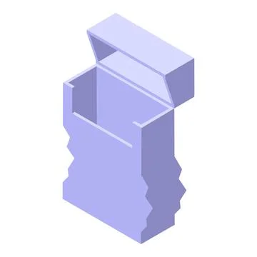 Open cigarette pack isometric icon representing smoking and addiction issues 스톡 일러스트