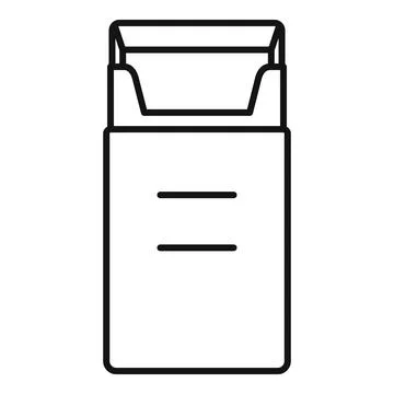 Open cigarette pack line art icon illustrating smoking habit Stock Illustration