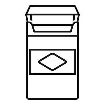 Open cigarette pack outline icon for health concept Illustrazione stock