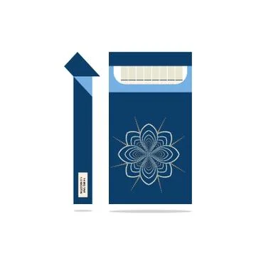 Open cigarettes pack box flat style illustration Stock Illustration