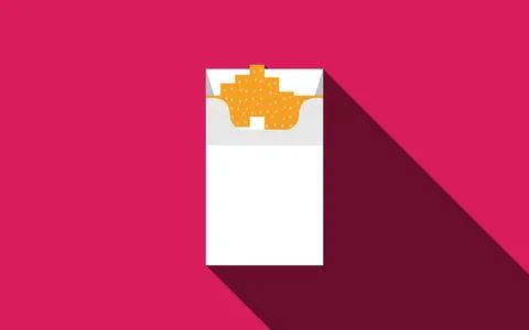 Open cigarettes pack box flat style white vector illustration Open cigaret... Stock Photos