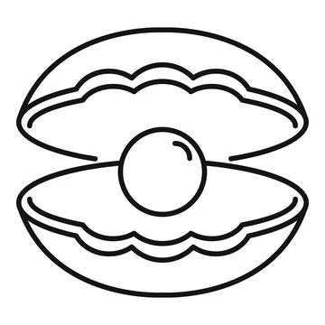 Open clam shell showing a lustrous pearl Illustrazione stock