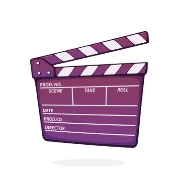 Open clapperboard used in cinema when shooting a film. Stock Illustration