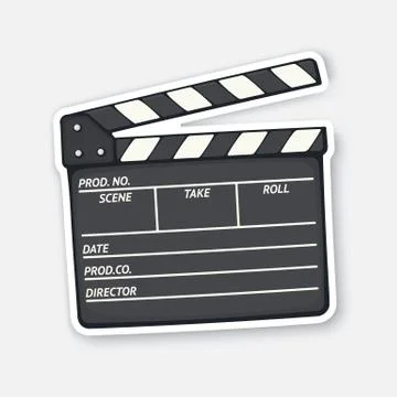 Open clapperboard used in cinema when shooting a film. Stock Illustration