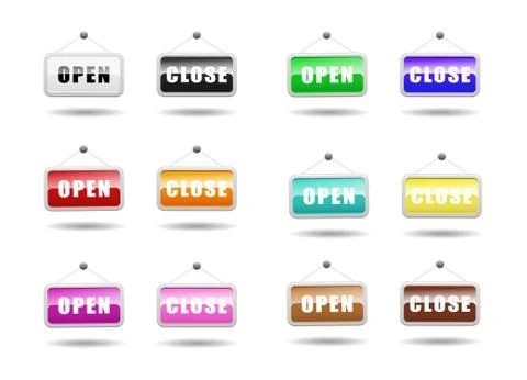 Open close sign Stock Illustration