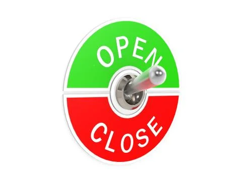 Open close toggle switch Stock Illustration