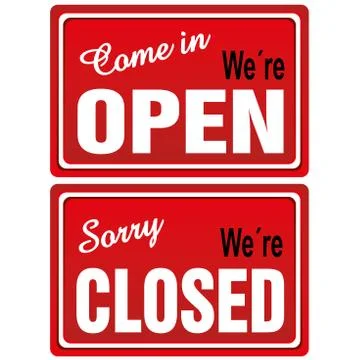 Open &amp; Closed Signs Illustration