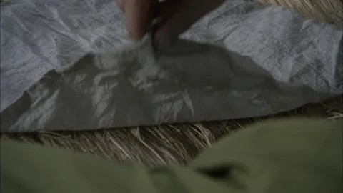 Open the cloth has three dates two cigarette Stock-Footage 235278944