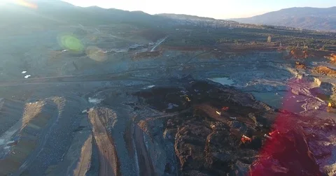 Open Coal Mining field Aerial Footage Stock Footage 71765559