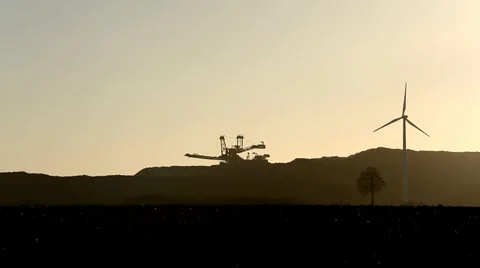 Open Coal Mining Video stock 34644726