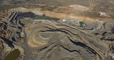 Open Coal Mining Pit Stock Footage 102196805