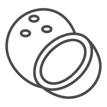 Open coconut linear icon. Thin line illustration. Contour symbol. Vector Illustrazione stock