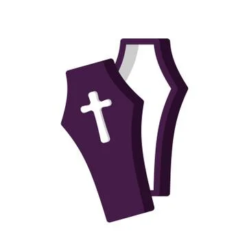 Open Coffin isolated. casket ??on white background. Religion object Stock Illustration