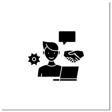 Open collaboration glyph icon Stock Illustration