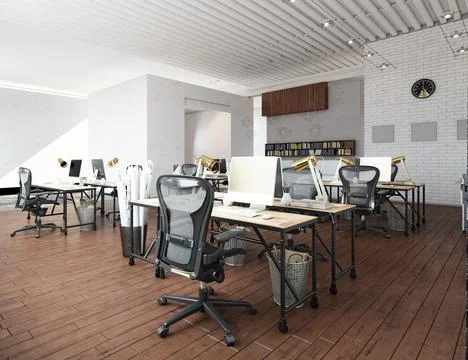 Open, collaborative office space . Stock Illustration