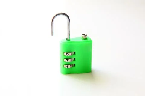 Open Combination Padlock, isolated Stock Illustration