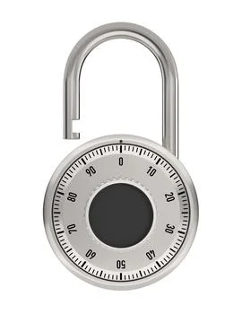Open combination padlock on white background. Isolated 3d illustration 스톡 일러스트