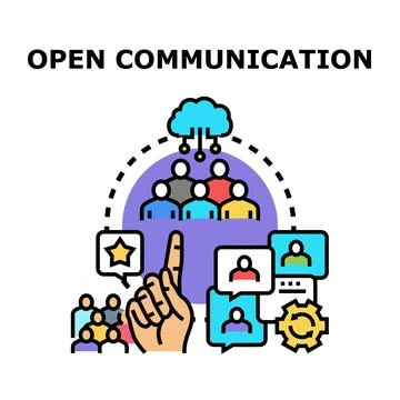 Open communication connecting diverse people and teams Stock Illustration