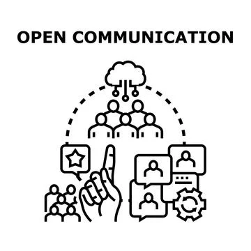 Open communication connecting diverse people and teams Stock Illustration