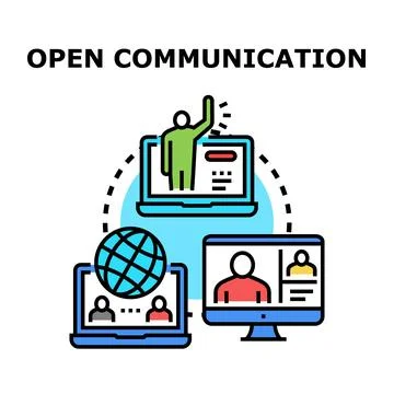 Open communication vector concept illustrating global online meeting Stock Illustration