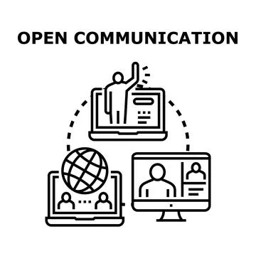 Open communication vector concept illustrating global online meeting Stock Illustration