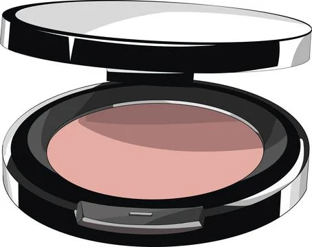 Open Compact Powder Makeup Container with Mirror Detail Stock Illustration