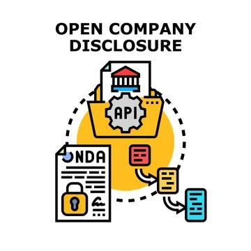 Open company disclosure data and information flow Stock Illustration