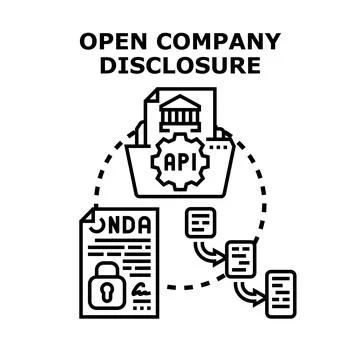 Open company disclosure data and information flow イラスト素材
