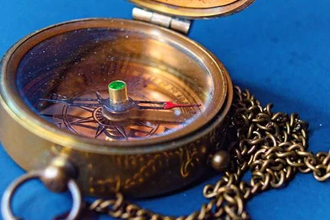 An Open Compass and Chain Stock Photos