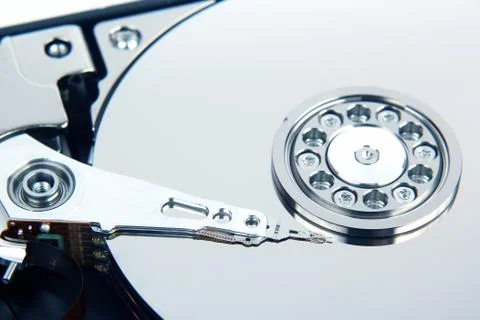 Open computer hard drive. technologies and electronic components. Stock Photos