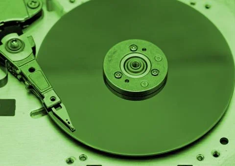 Open computer hard drive on white background Stock Photos