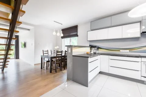 Open concept home design Stock Photos