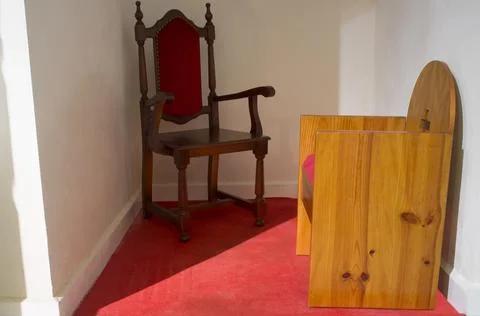 Open confessional corner Stock Photos