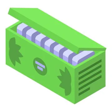 Open container filled with cannabis flowers for medical use Stock Illustration
