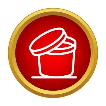 Open container icon representing beauty and food packaging Illustrazione stock