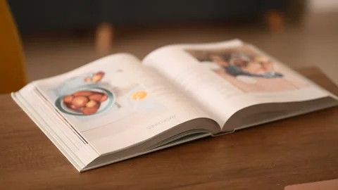 Open cookies book Stock Footage 263734588