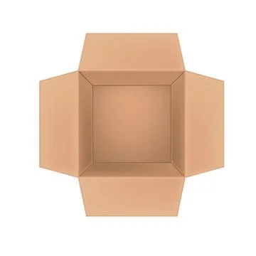 Open corrugated cardboard box on white background Stock Illustration
