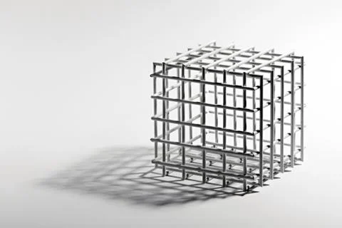 Open cube frame on a white background Stock Photos