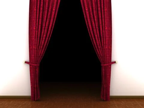 Open curtains - conceptual image Stock Illustration