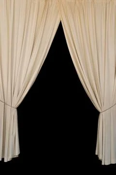 Open curtains elegant drapes Stock Photos